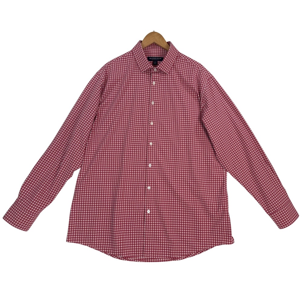 Mizzen+Main Lightweight Leeward‎ Red Gingham Casual Button Down Shirt XL Classic
